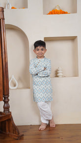 Azure Ikat Kurta Set