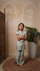 Pista Swan Kurta Set