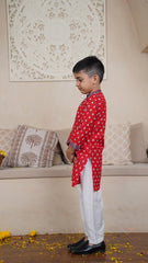 Red Blossom Kurta Set