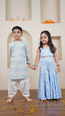 Azure Ikat Kurta Set