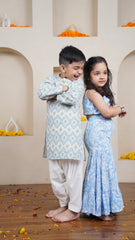 Azure Ikat Kurta Set