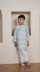 Azure Ikat Kurta Set