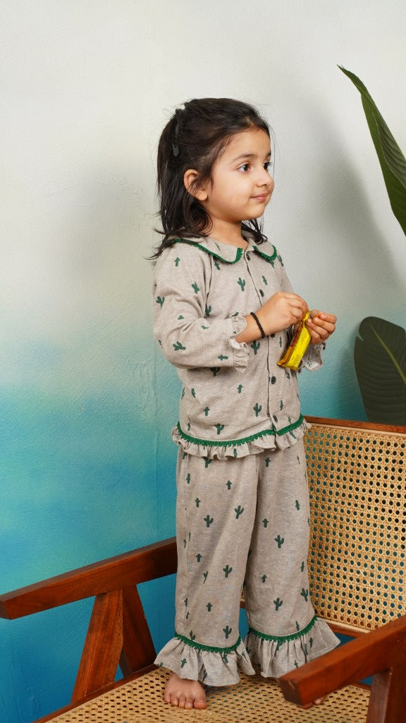 Cactus Bloom Frill Nightsuit Set